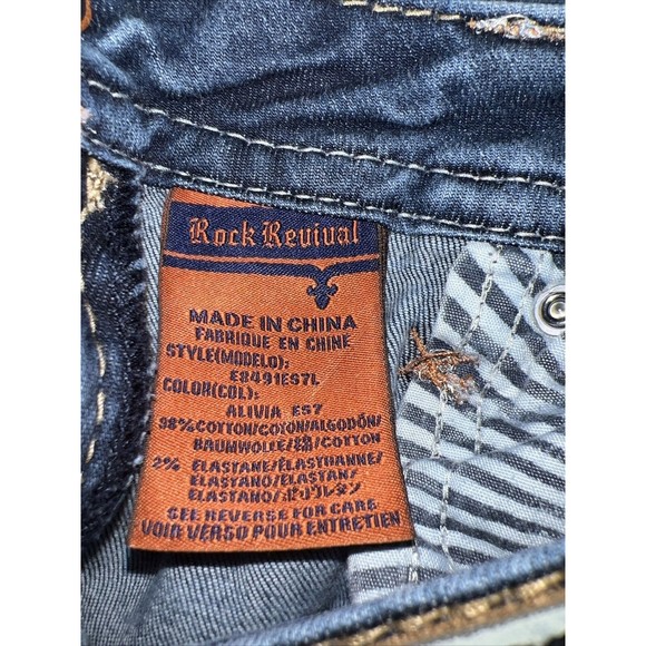 Rock Revival Alivia Skinny Button Pocket Denim Jeans-Women's Size 26x31 - Picture 12 of 16